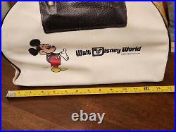 Vintage Walt Disney World Parks Mickey Mouse white black tote bag purse zippered