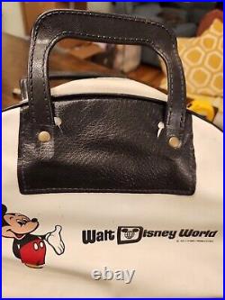 Vintage Walt Disney World Parks Mickey Mouse white black tote bag purse zippered
