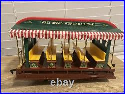 Vintage Walt Disney World Railroad Tender Train Car & (2) Passenger cars