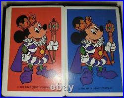 Vintage Walt Disney World Red Blue Set Of 2 Mickey Mouse King Playing Cards