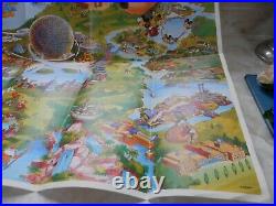 Vintage Walt Disney World Resort Poster Map Characters 39 x 27