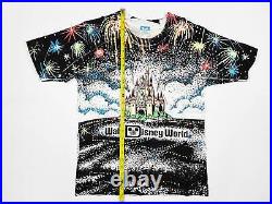 Vintage Walt Disney World Shirt 90s All Over Print Fireworks Disney Grail 18x26
