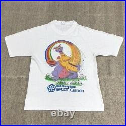 Vintage Walt Disney World Shirt Medium White 80s Epcot Center Figment Dragon