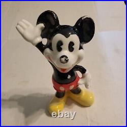 Vintage Walt Disney World Souvenir lot, 2 Round Metal Trays & ceramic figure 9