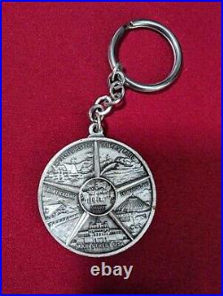 Vintage Walt Disney World Theme 6 Park Keychain Metal Coin Medallion