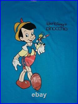 Vintage Walt Disney's Pinocchio Shirt Fruit Of The Loom Made In Usa Tag Size XL