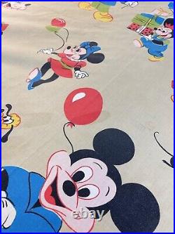 Vintage Wamsutta Walt Disney Mickey and Friends Twin Blanket Bedspread with Poms