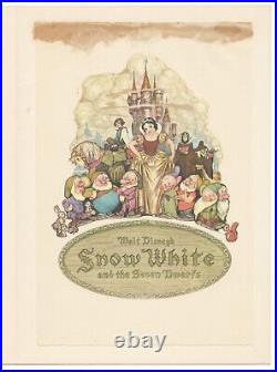 Vintage and Scarce Walt Disney Productions Christmas Card 1937 Snow White