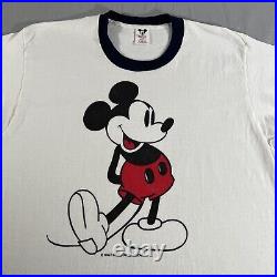 Vintage mickey mouse shirt mens large 1970s Walt Disney Productions Rare Ringer