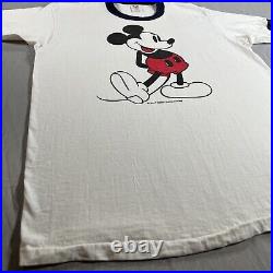 Vintage mickey mouse shirt mens large 1970s Walt Disney Productions Rare Ringer