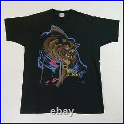 Vintage t-shirt Disney's Beauty and the Beast osfa XXL cartoon movie promo faded