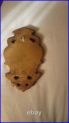 Vintage walt disney world Shield Of Arms Cratia Dei Wall Plaque In Gold And