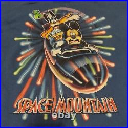 Vintage walt disney world t shirt Space Mountain Mickey Donald & Goofy Rare