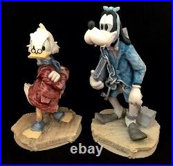Vntg Walt Disney Christmas Carol Statues Figurines Jacob Marley Goofy & Scrooge