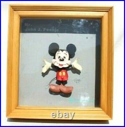 Vtg 1990 Rare Disney Origami Mickey Mouse Made For Mr. John J. Fennie Signed