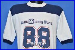 Vtg 80s WALT DISNEY WORLD 88 JERSEY RINGER WHITE TOURIST 1988 t-shirt MED M