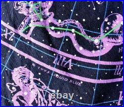 Vtg 93 DISNEY Liquid Blue All Over Print Constellations Stars T shirt Walt World