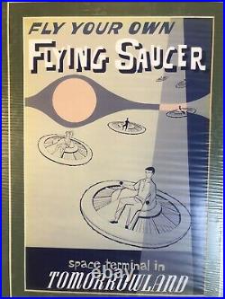 Vtg DISNEYLAND Poster Tomorrowland flying saucer ride Disney Galleries