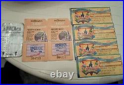 Vtg Disney LOT 1987 Two 4-Day Worldpassports UPGRADES, 4 Winning Tickets, Key