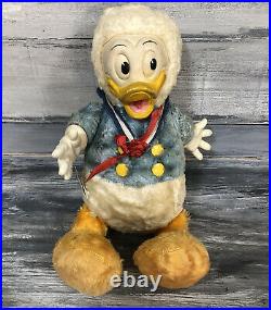 Vtg Gund Walt Disney Prod. Donald Duck stuffed toy vinyl/rubber face hands Plush