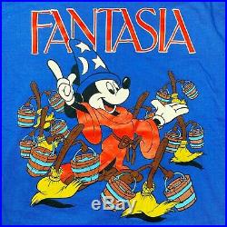Vtg Rare 80s Walt Disney Mickey Mouse Fantasia T Shirt. Mens Medium