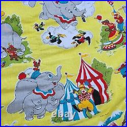 Vtg Walt Disney Dumbo Circus 2 Twin Flat Sheets 1 Bedspread 2 Pillowcases Yellow
