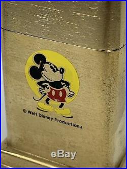 Vtg Walt Disney MICKEY MOUSE Zippo Gold Plated Barcroft Table Lighter Cartoon TV