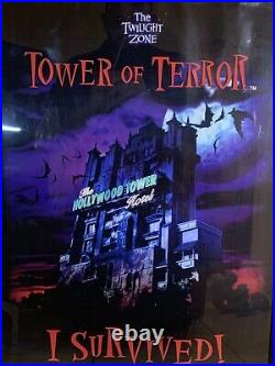 Vtg Walt Disney Mgm Studios I Survived! Twilight Zone Tower Of Terror Poster