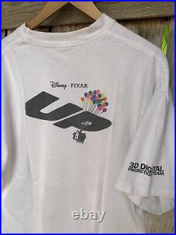 Vtg Walt Disney Pixar UP Movie Promo White T-Shirt Sz XL Mickey Film RARE