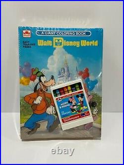 Vtg Walt Disney World A Giant Coloring Book FULL SET Golden-1991