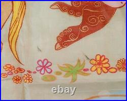 Vtg c. 1940 Walt Disney Fantasia Topless Centaur Character Silk Chiffon Scarf