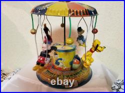 WALT DISNEY PRODUCTIONS Disney Vintage tin toy Mickey Mouse Merry-Go-Round japan