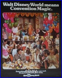 WALT DISNEY WORLD MEANS CONVENTION MAGIC Vintage 1978 Travel poster 20x30 NM