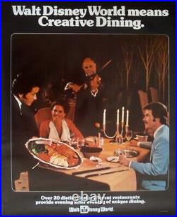 WALT DISNEY WORLD MEANS CREATIVE DINING Vintage 1978 Travel poster 20x30 NM