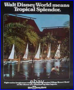 WALT DISNEY WORLD MEANS TROPICAL SPLENDOR Vintage 1978 Travel poster 20x30 NM