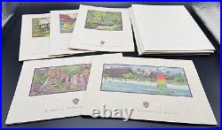 WALT DISNEY WORLD Vintage 1989 Polynesian Resort Tin 5 Color Greeting Post Cards