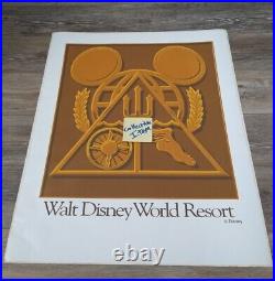 WDW Vintage DISNEY WORLD Resort Unseen Early Concept Logo Decal Poster SIGN Prop