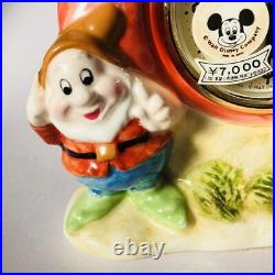 Walt Disney Company Snow White Seven Dwarfs Ceramic Clock Vintage Rare fr Japan