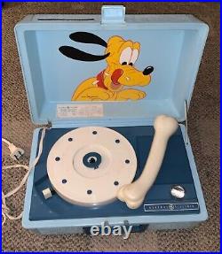 Walt Disney Pluto Record Player With Box Ge Works Vintage
