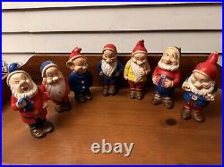 Walt Disney Prd. The 7 Dwarfs, vintage rubber figures 1950's
