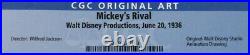 Walt Disney Productions 1936 Vintage CGC Mickey's Rival Animation Drawing Art