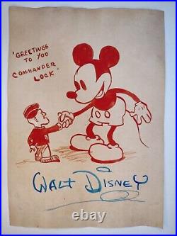 Walt Disney Signed and Stamped Vintage Painting Art Drawing Old Paper 10