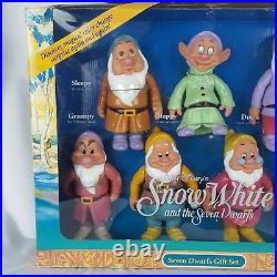 Walt Disney Snow White 7 Dwarfs Doll Set Complete Vintage 1992 Mattel Toys