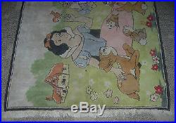Walt Disney Snow White And The Seven Dwarves Rug C. 1950's Vintage Original