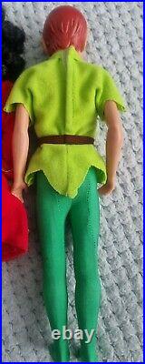 Walt Disney Vintage Peter Pan & Captain Hook Doll Set. Rare. DIscontinued