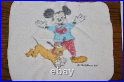 Walt Disney Wamsutta vintage cartoon towel and wash cloth set Micky Mouse etc