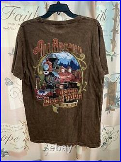 Walt Disney World All Aboard Main Street USA Brown T Shirt RARE Vintage Size L