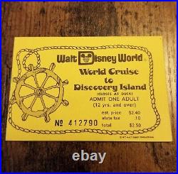 Walt Disney World Discovery Island World Cruise 1977 ticket stub Vintage 1970s B