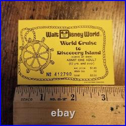 Walt Disney World Discovery Island World Cruise 1977 ticket stub Vintage 1970s B