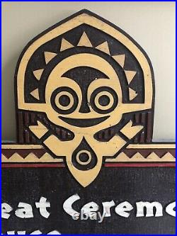 Walt Disney World Polynesian Village Tiki Vintage Sign Prop 100% Authentic RARE